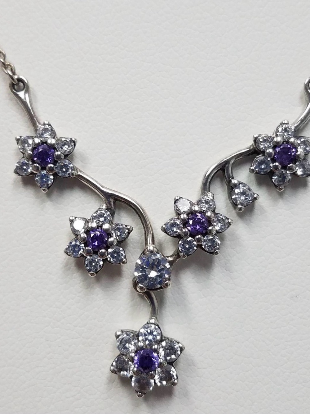 Authentic Pandora Forget-Me-Not Floral Necklace 925 Silver (pendant)